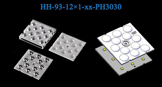 12-Pack 3030 LED Street Light Lens 50x50mm 92% Transmittance