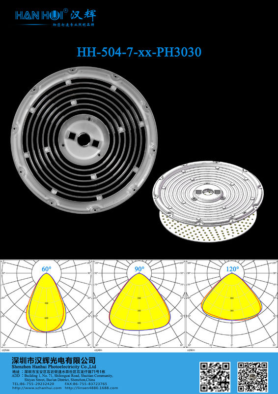 UFO High Bay Light Lens φ420mm Dimensions 7 Rings 3030/2835 LEDs Durable PC Material Water Resistance Lens